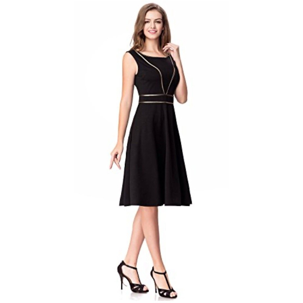 Noctflos A Line Dress Sleeveless Business Work Size M Black knee-length
